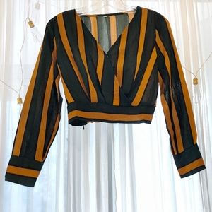 Fall Colors Striped Crop Long Sleeve